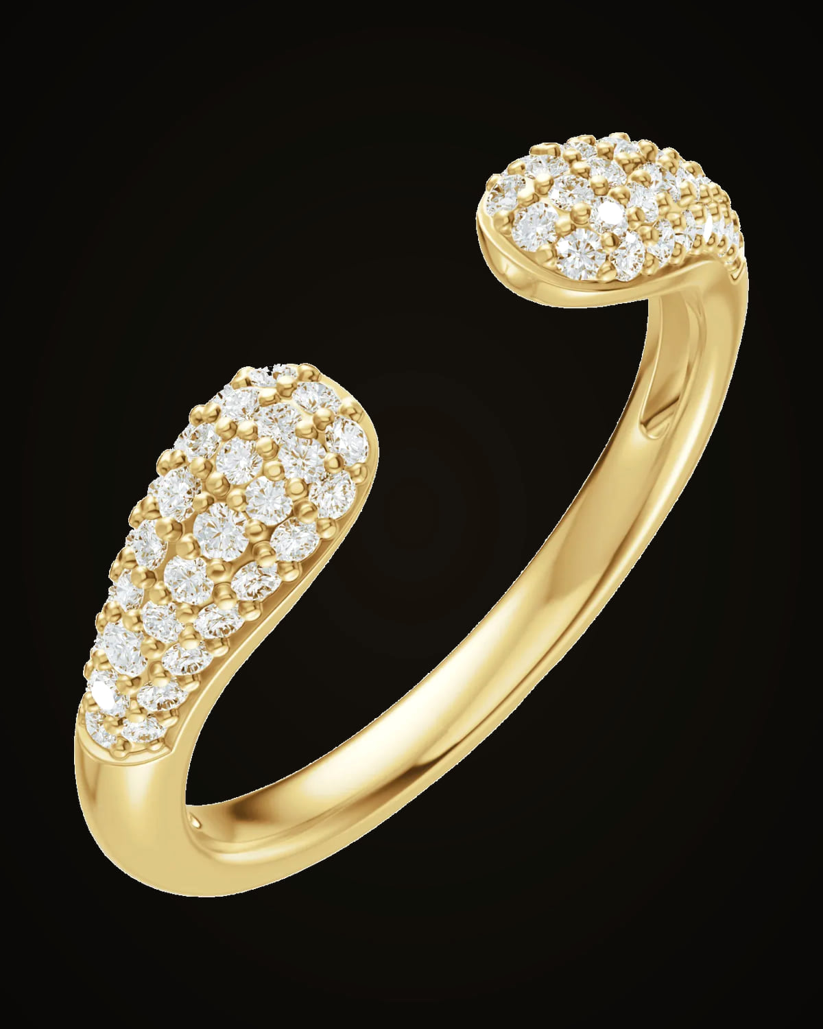1/3 CTW Lab-Grown Diamond Open Band — 14K Yellow Gold · 2.05 mm · VS · F+ · Size 7