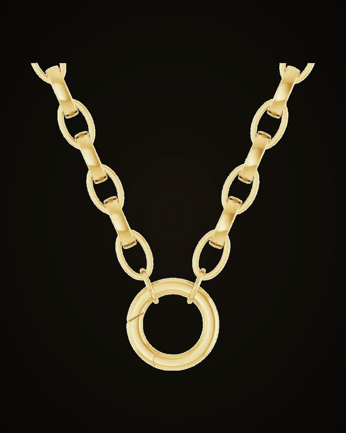 Circle Charm Necklace — 18K Yellow Gold-Plated Sterling Silver