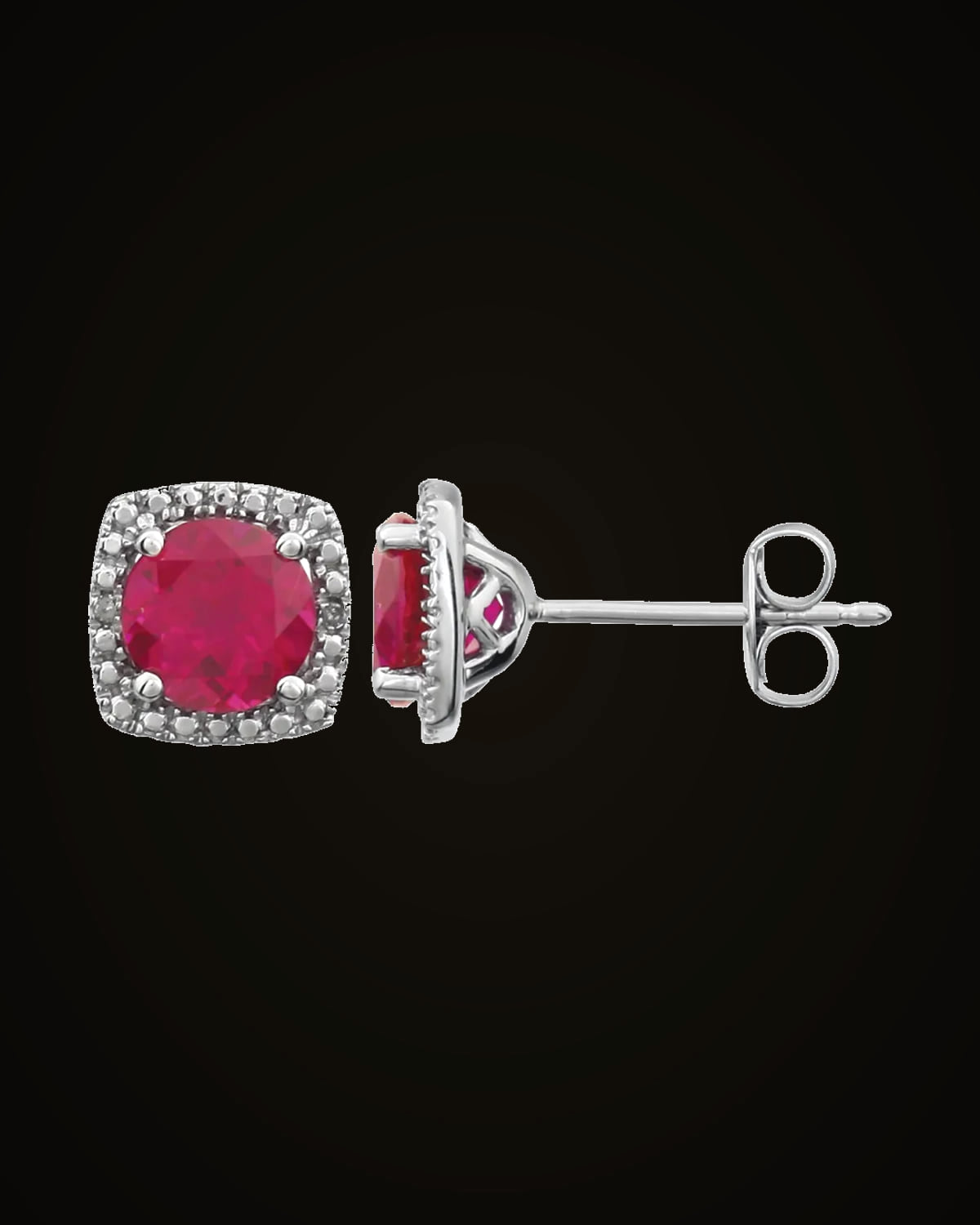 0.015 CTW Natural Diamond Birthstone Earrings — Sterling Silver · 6 mm