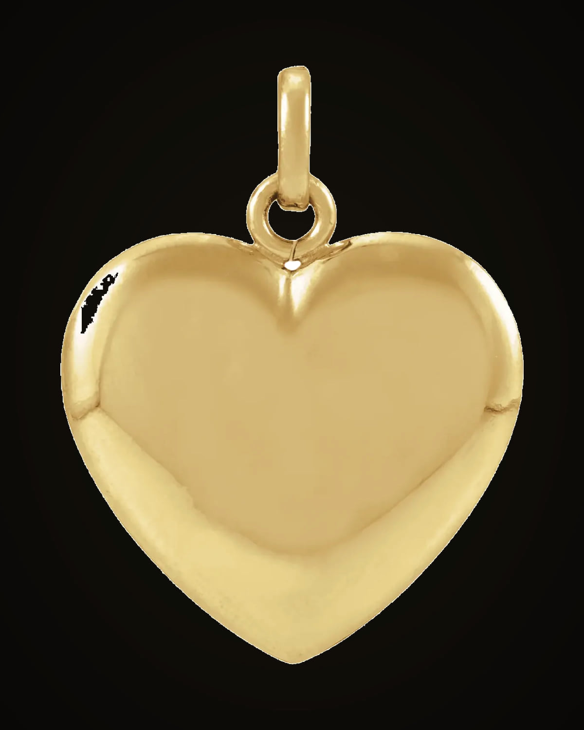Large Thin Heart Charm/Pendant With Loop — 14K Yellow Gold-Plated