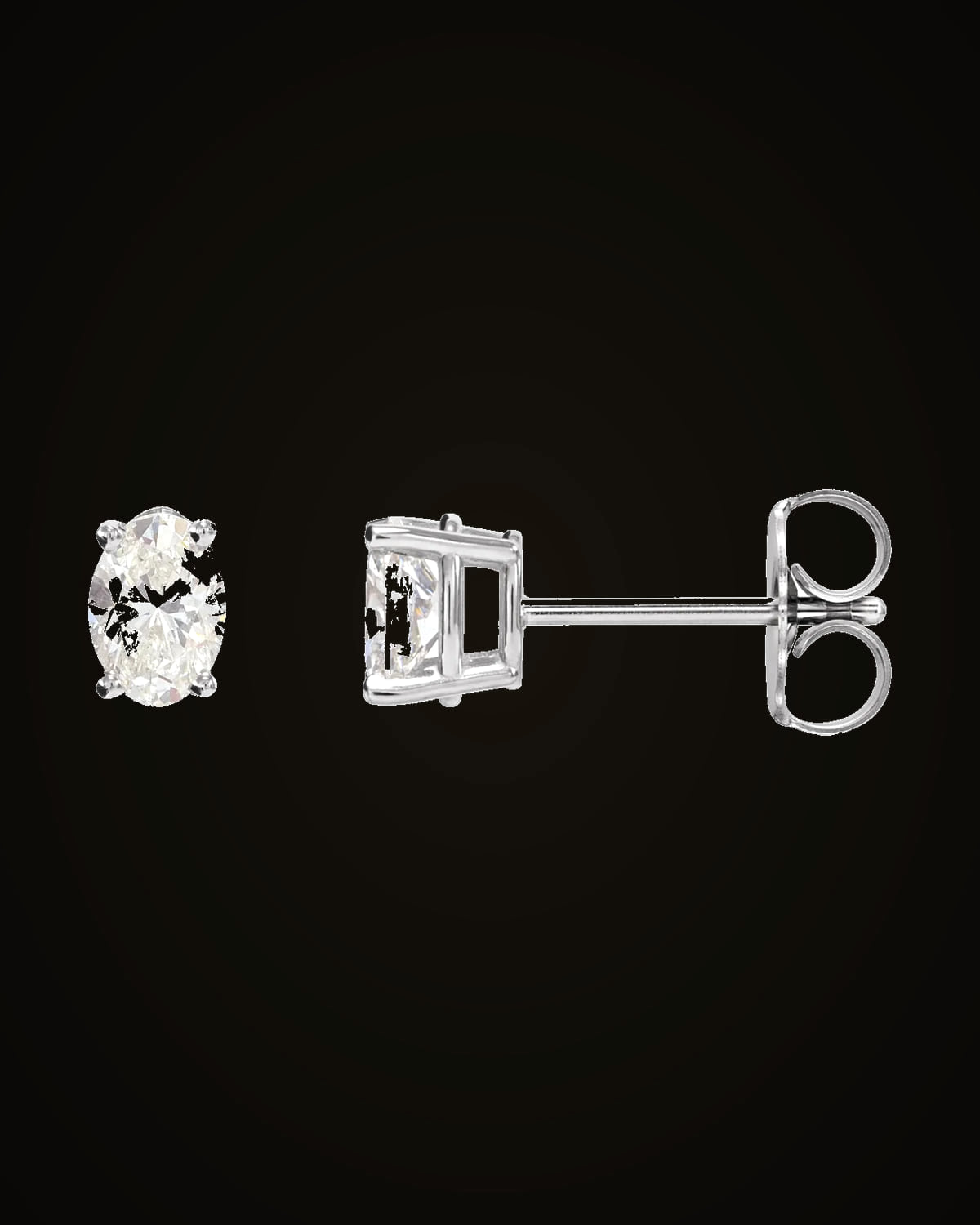 1/2 CTW Lab-Grown Diamond 4-Prong Lightweight Earrings With 0.030 Inch Post — Sterling Silver · 1/3 CTW