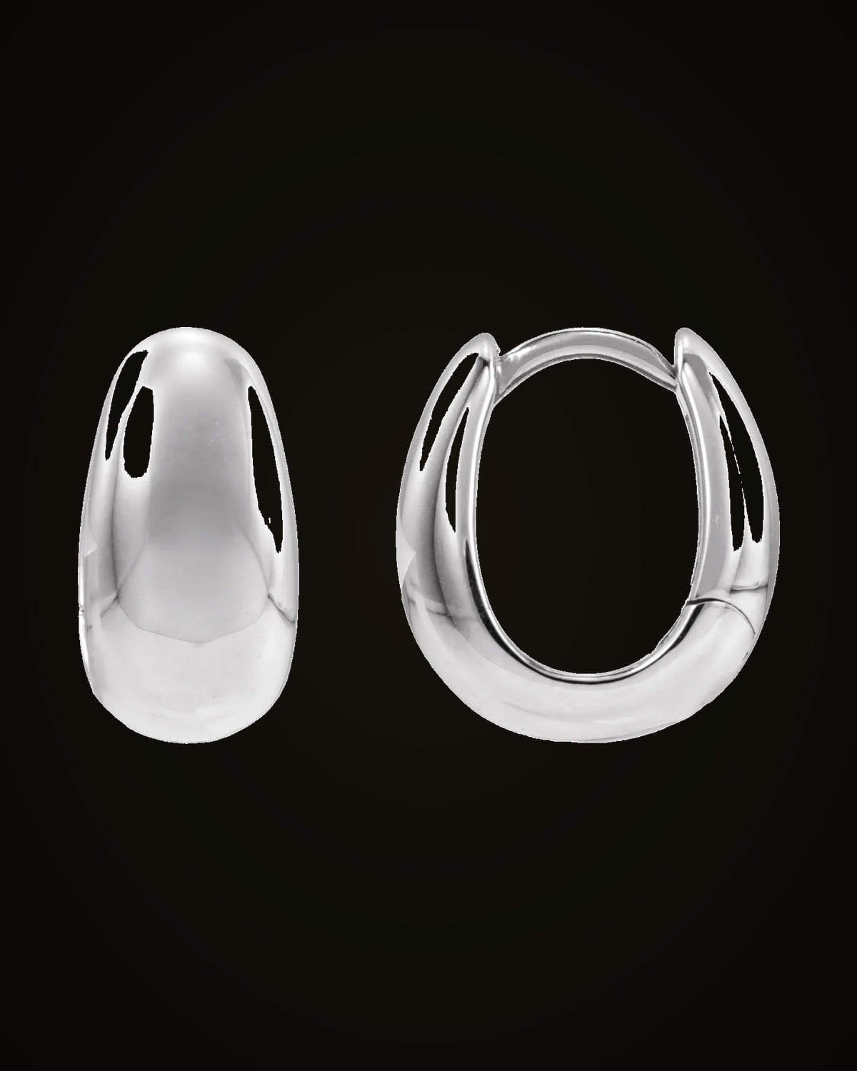 Puffed Huggie — Sterling Silver