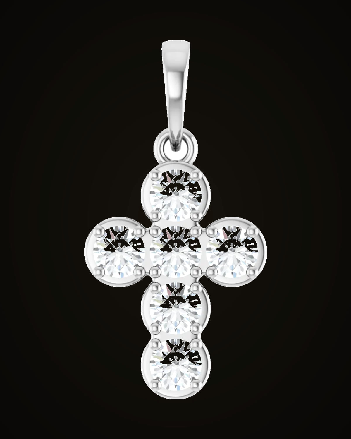 1/2 CTW Lab-Grown Diamond Cross Pendant — Rhodium-Plated on 14K White Gold