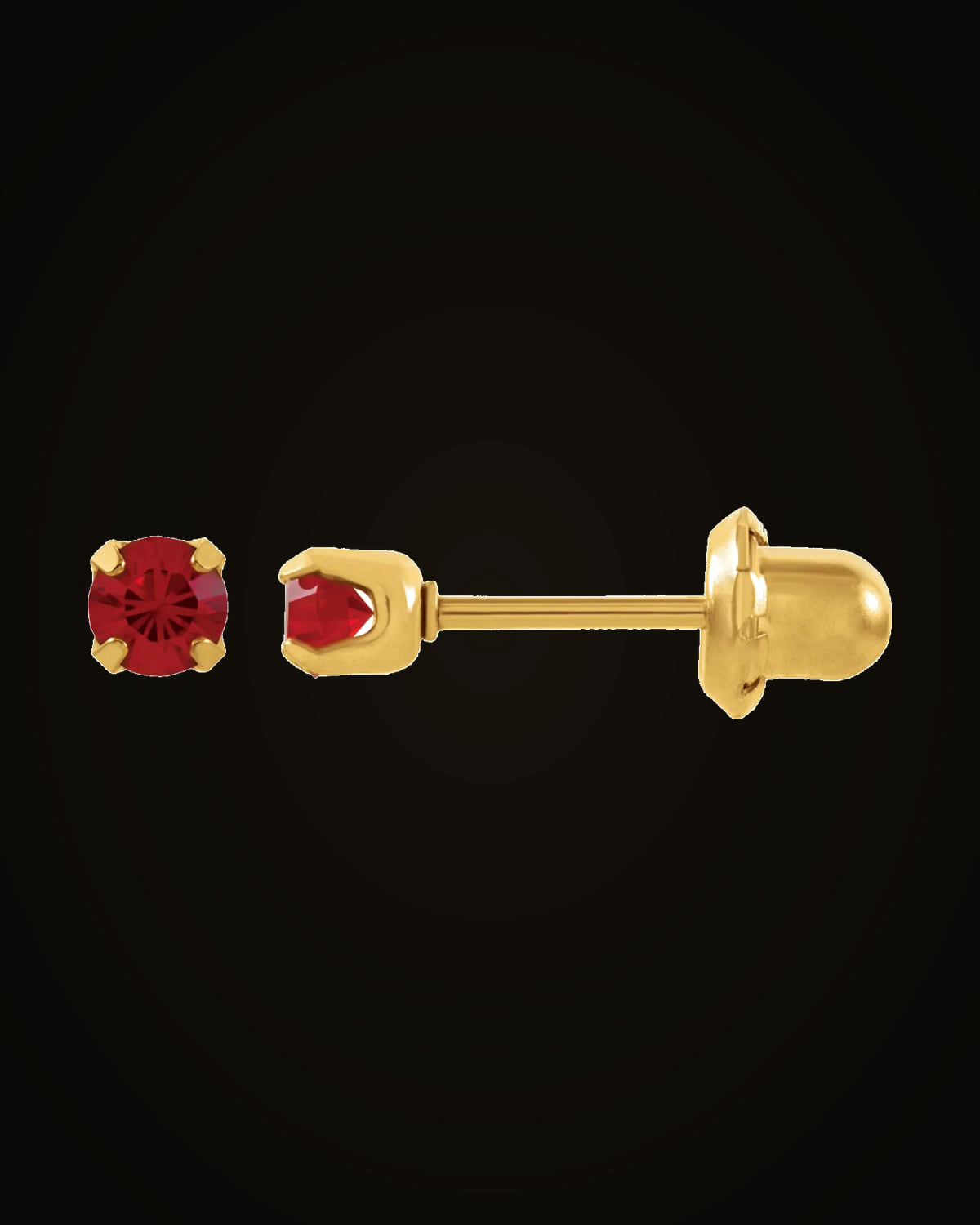 Inverness Birthstone Piercing Earrings — 24K Yellow Gold-Plated Stainless Steel · 3 mm