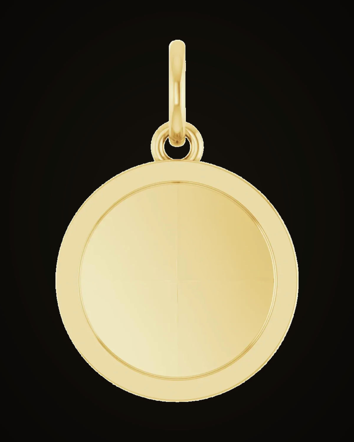 Engravable Round Pendant — 14K Yellow Gold