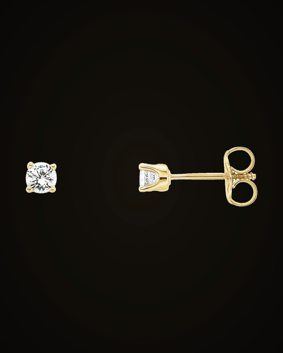 Youth Earrings With Backs — 14K Yellow Gold · 3 mm