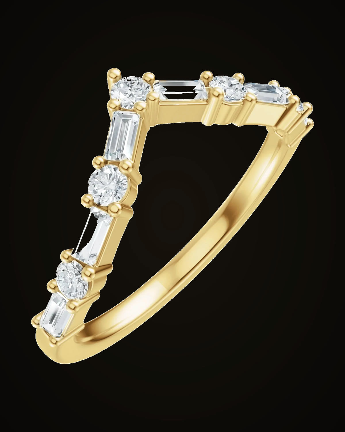 1/2 CTW Lab-Grown Diamond Contour Band — 14K Yellow Gold · 1.75 mm · VS · F+