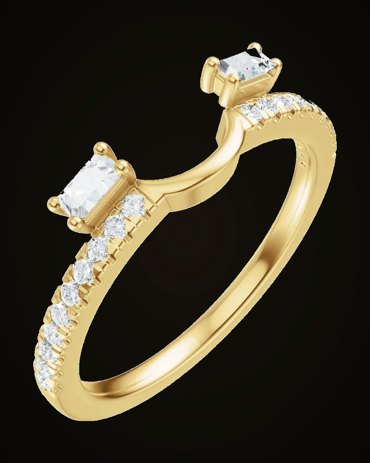 1/5 CTW Lab-Grown Diamond Wrap-Style Ring Enhancer — 14K Yellow Gold · 1.5 mm · VS · F+