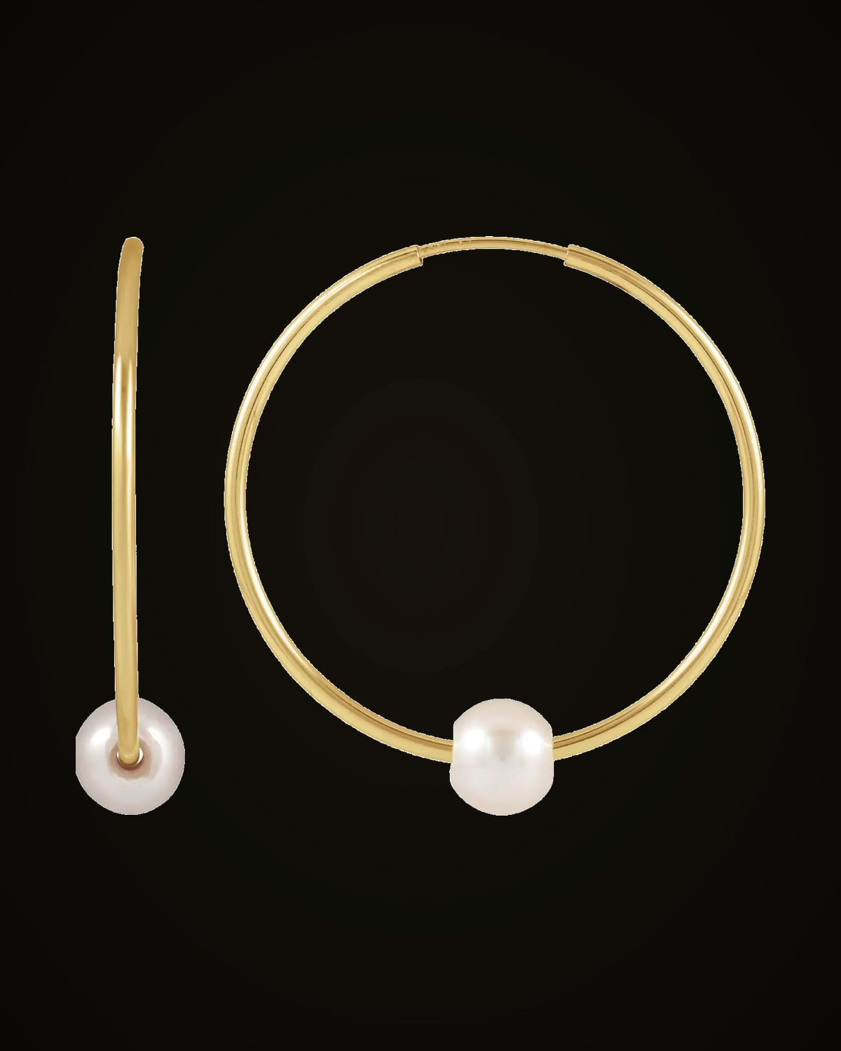 Cultured Freshwater Hoop Earrings — 14K Yellow Gold-Filled