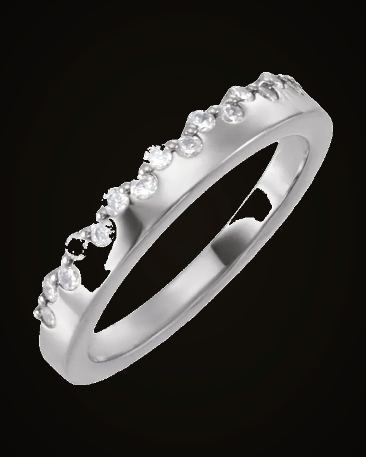1/3 CTW Lab-Grown Diamond Stackable Ring — Rhodium-Plated on Sterling Silver · 2.3 mm · VS · F+ · Size 7