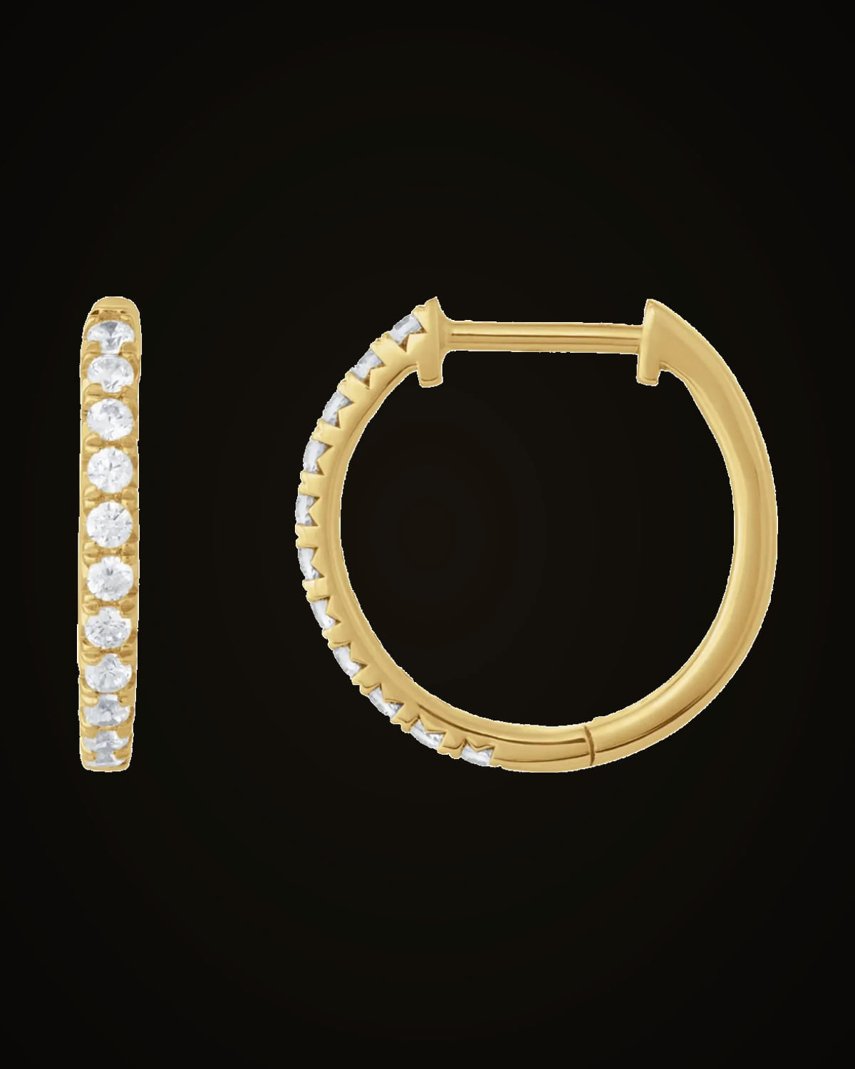 1/3 CTW Lab-Grown Diamond Hoop Earrings — 14K Yellow Gold · 1.5 mm · VS · F+