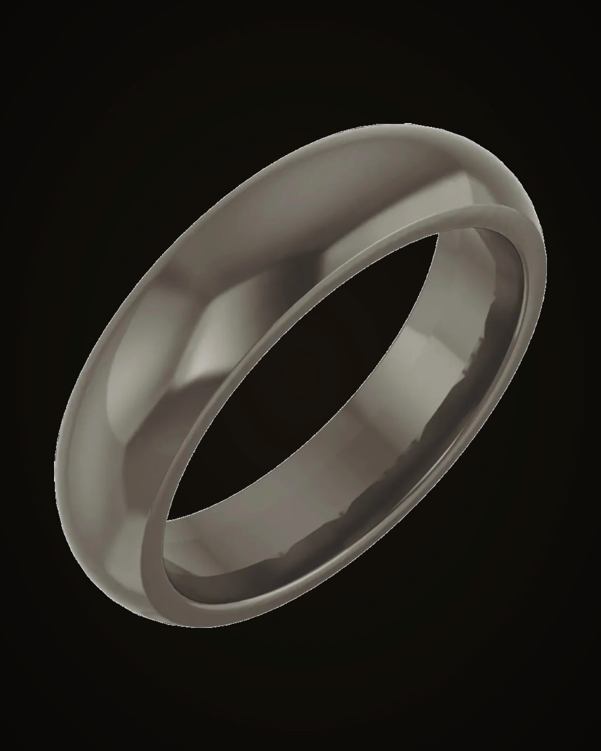 Standard-Weight Comfort-Fit Half Round Band — Titanium · 5 mm · Size 10