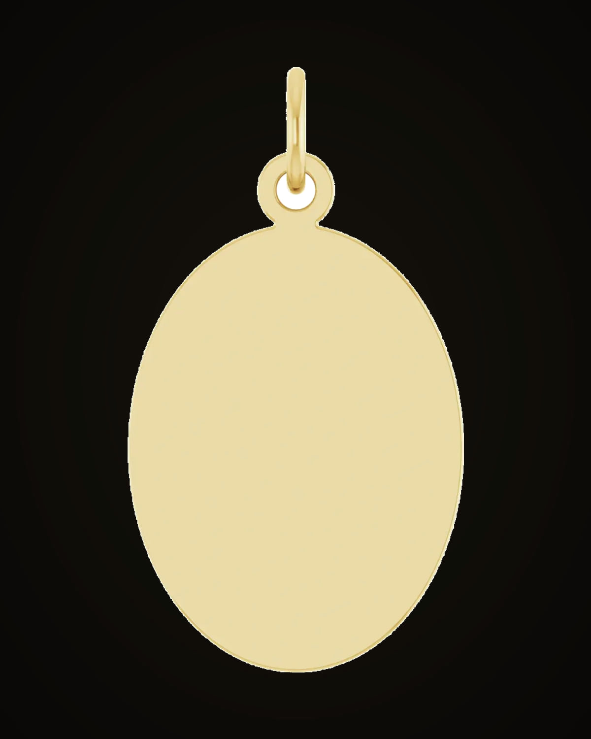 Engravable Oval Disc Pendant — 14K Yellow Gold