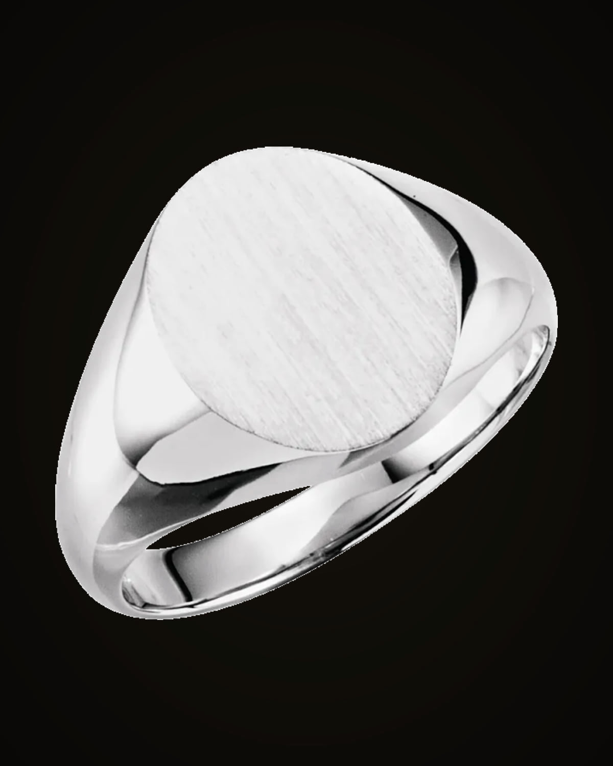12X10mm Mens Solid Metal Fashion Signet Ring — Sterling Silver · 3.13 mm