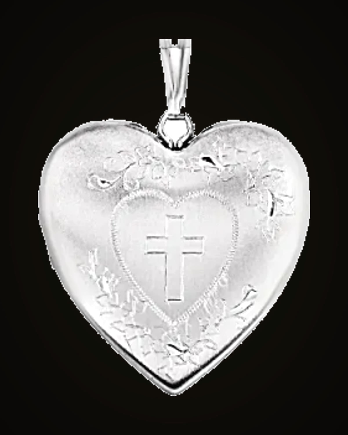 Cross Heart Locket — Sterling Silver