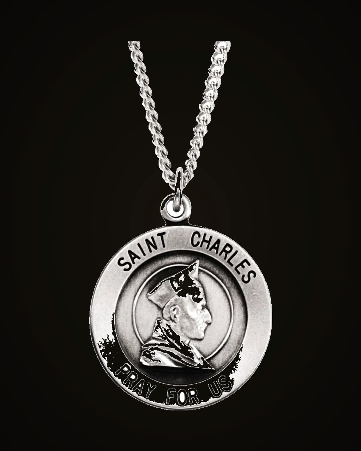Round St. Charles Necklace — Rhodium-Plated on Sterling Silver