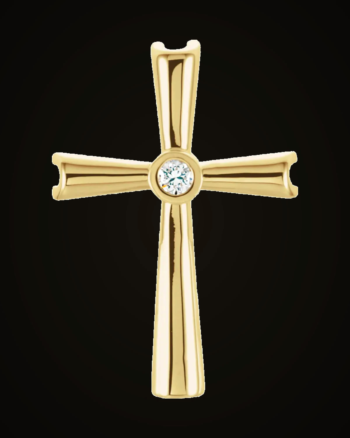 Natural Diamond Cross Pendant — 14K Yellow Gold · 0.04 CT