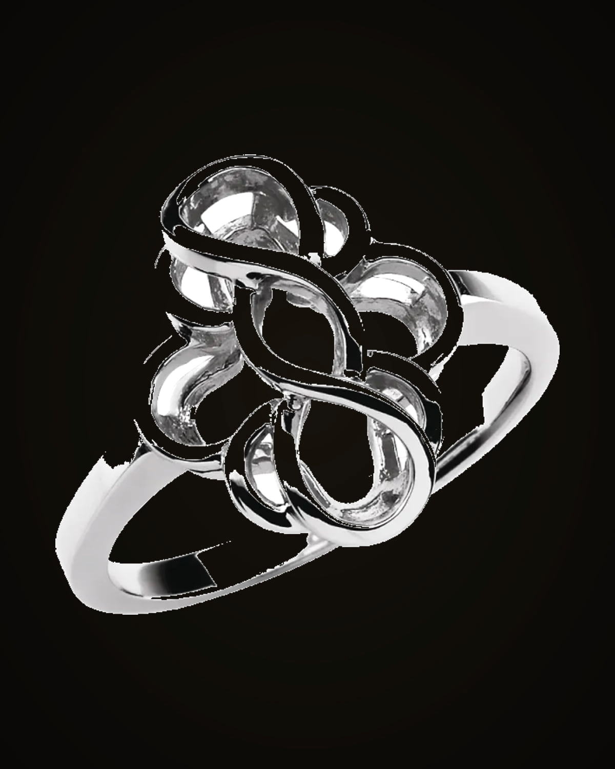 Freeform Ring — Rhodium-Plated on 14K White Gold · 1.8 mm