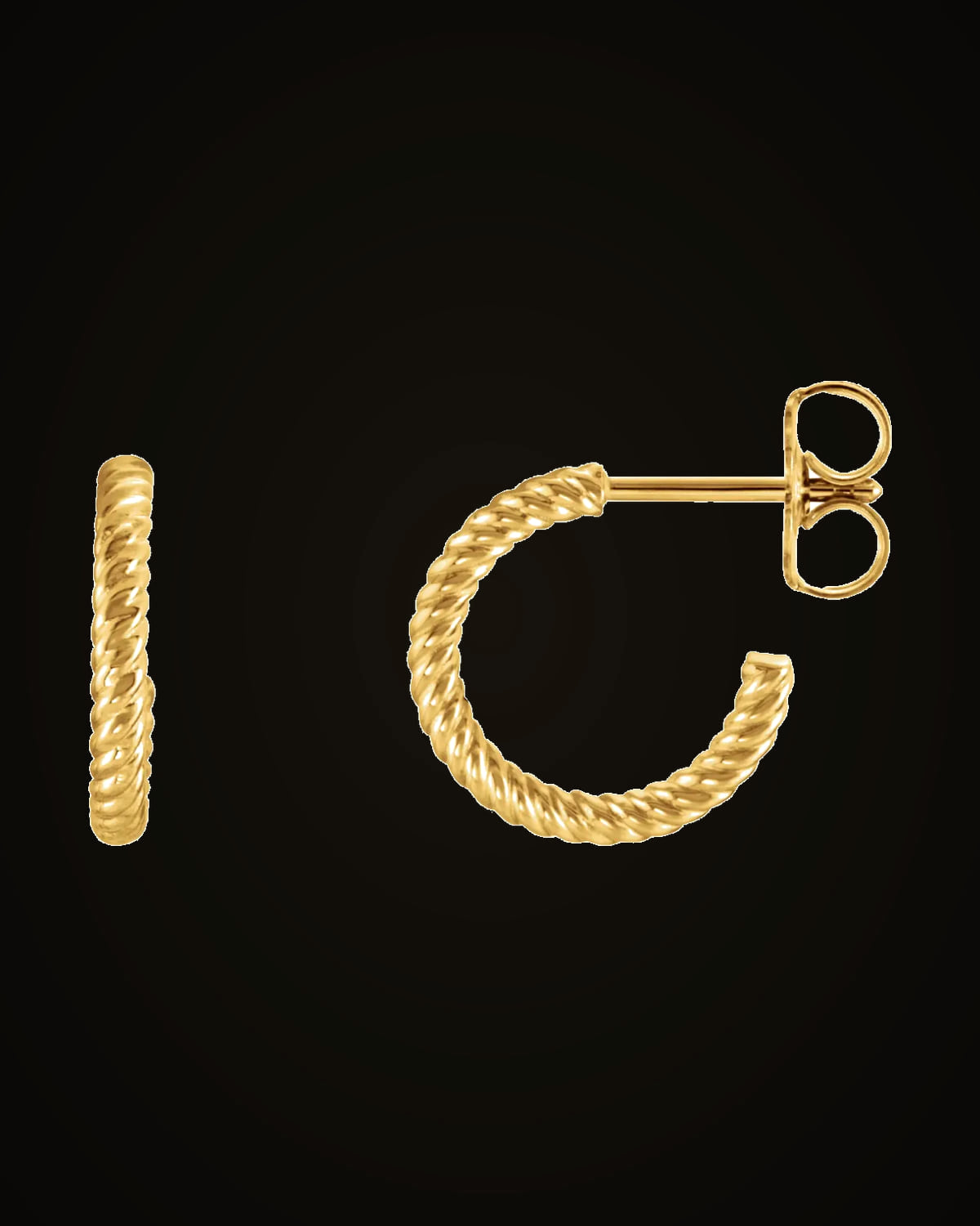 Rope Hoop Earring — 18K Yellow Gold