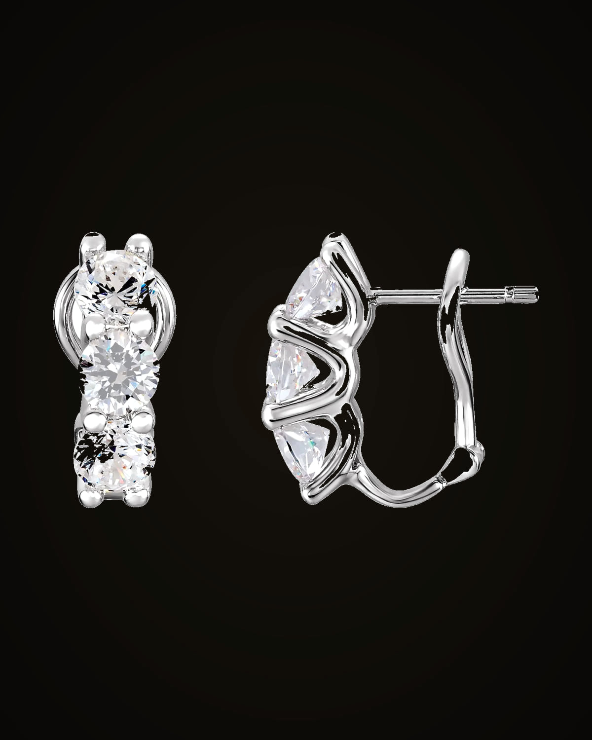 Imitation Cubic Zirconia Earrings — Sterling Silver · 5 mm
