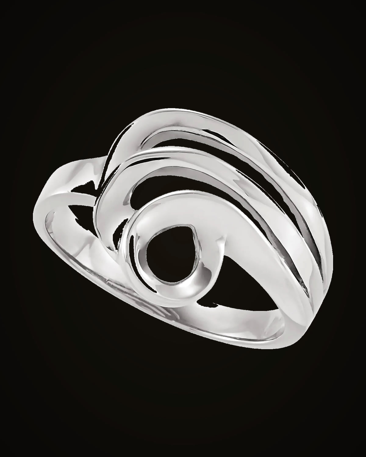 Freeform Ring Remount — Rhodium-Plated on 14K White Gold · 12 mm
