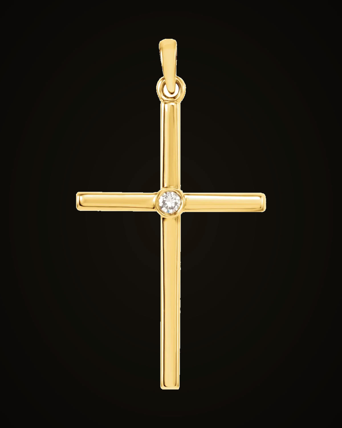 Natural Diamond Cross Pendant — 14K Yellow Gold · 0.03 CT