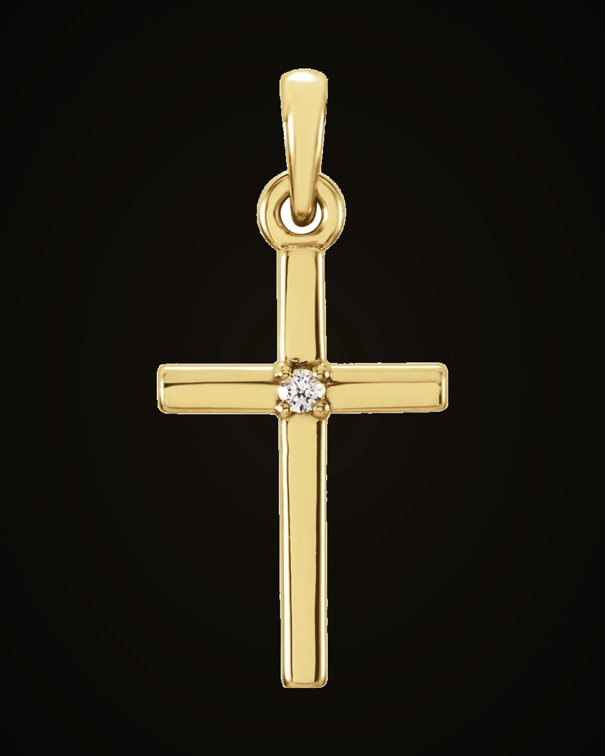 Cross Pendant — 14K Yellow Gold · 0.01 CT