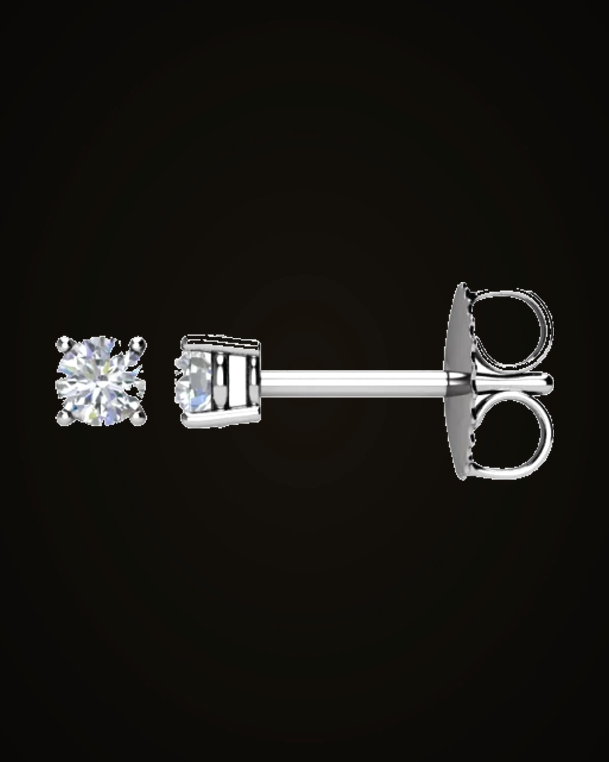 Basket Solitaire Stud Earring — 14K Yellow Gold · 1/10 CT