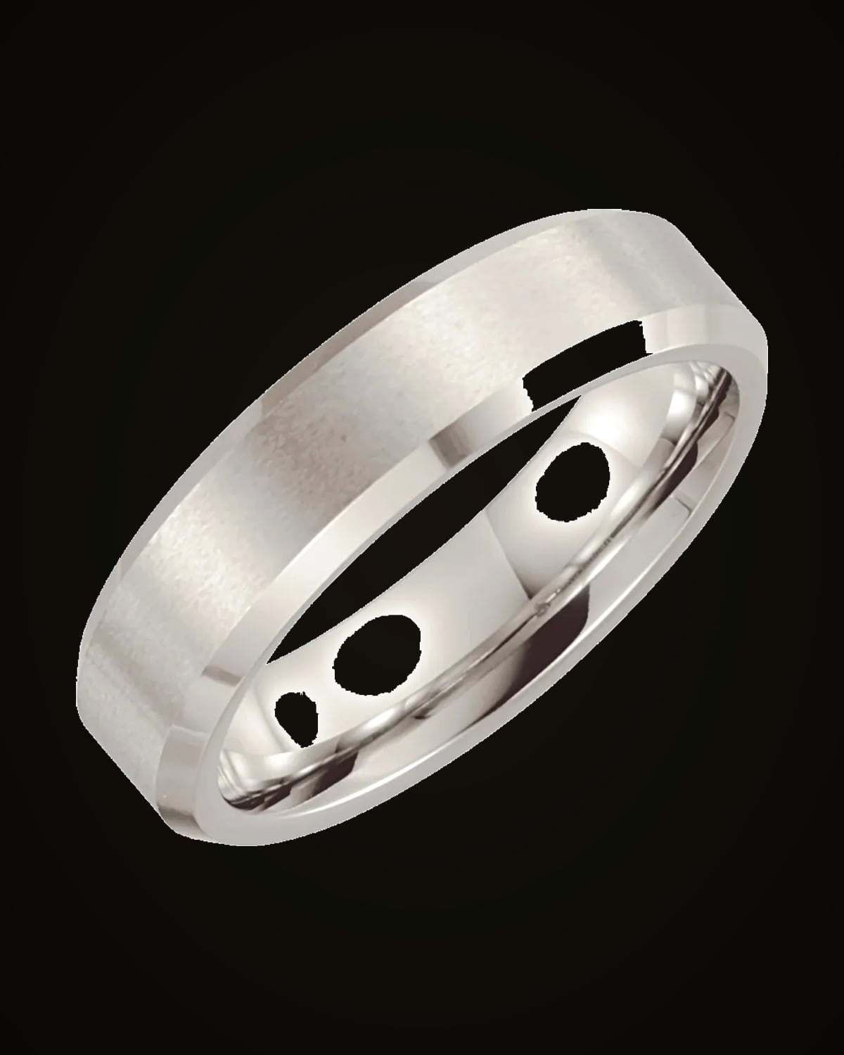 Beveled-Edge Inlay Comfort-Fit Band With Satin Finish — Cobalt · 6 mm · Size 9.5