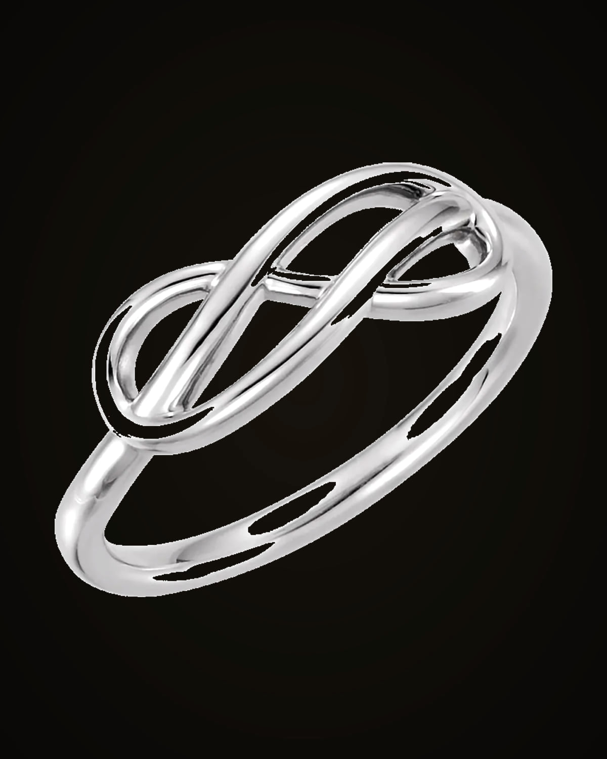 Double Infinity-Inspired Ring — Rhodium-Plated on 14K White Gold · 1.86 mm
