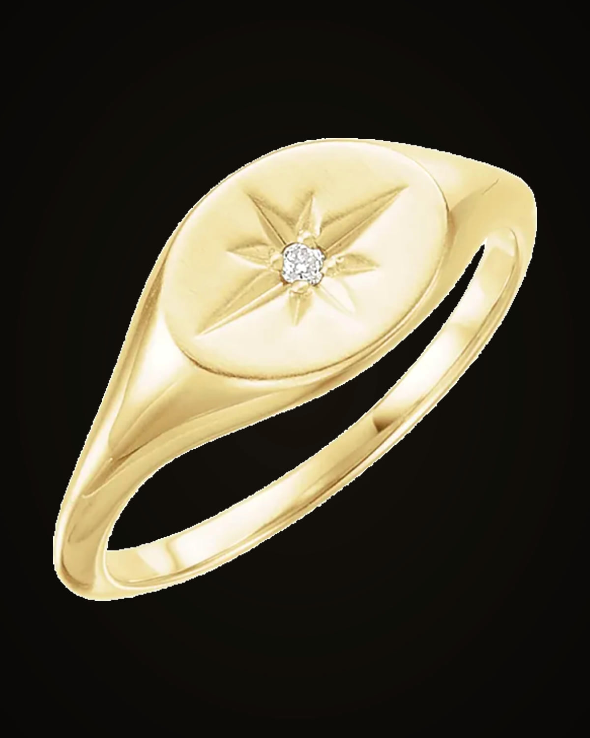 0.02 CTW Natural Diamond Ring — 14K Yellow Gold · 1.73 mm