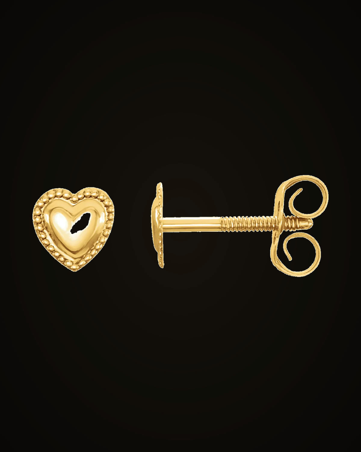 Youth Heart Earrings — 14K Yellow Gold