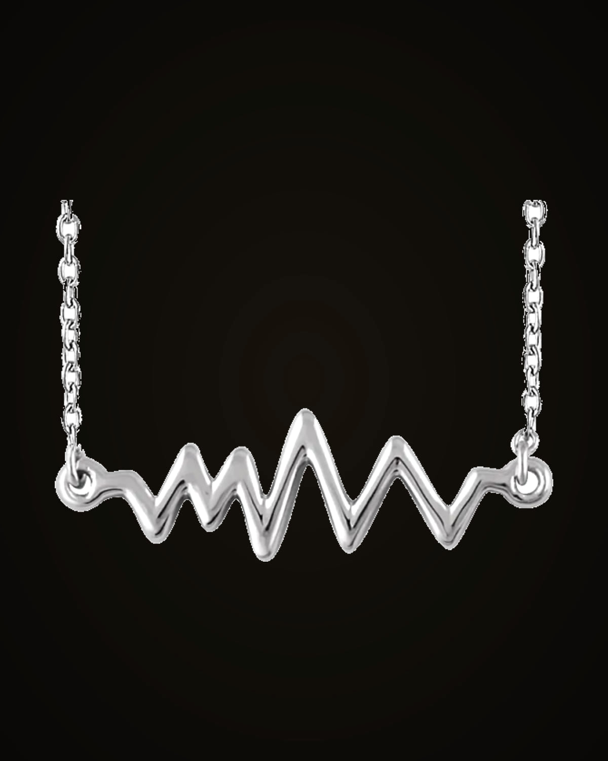 Heartbeat Necklace — Rhodium-Plated on Sterling Silver