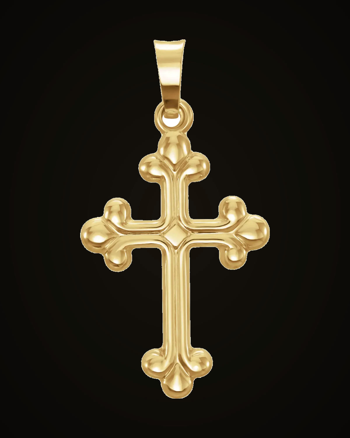 Hollow Cross Pendant — 14K Yellow Gold
