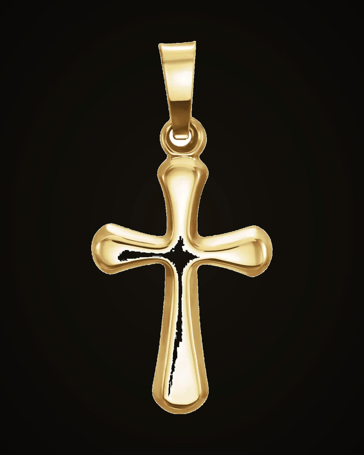 Hollow Cross Pendant — 14K Yellow Gold
