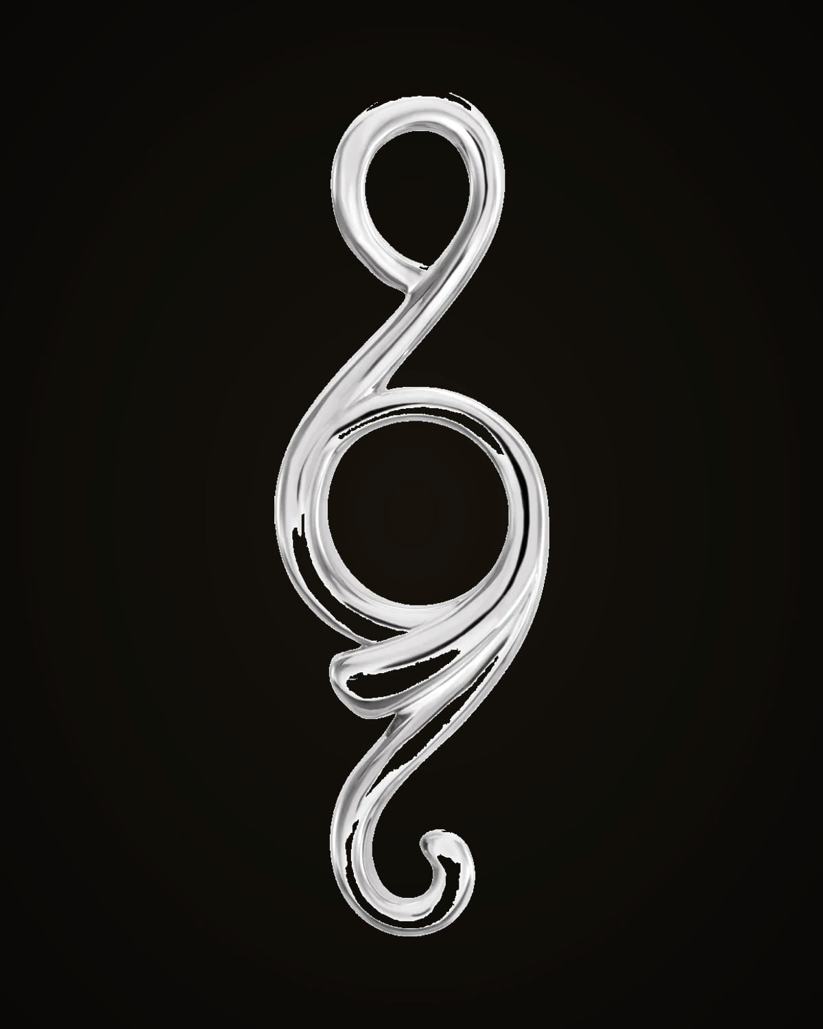 Freeform Pendant — Rhodium-Plated on 14K White Gold
