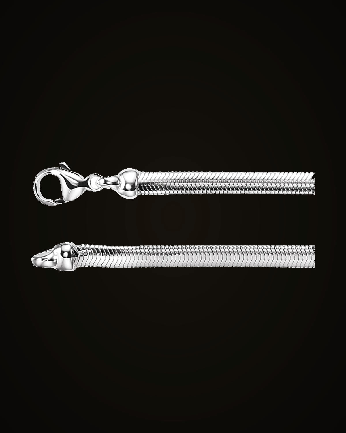 Oval Snake Chain — Silver-Plated on Sterling Silver