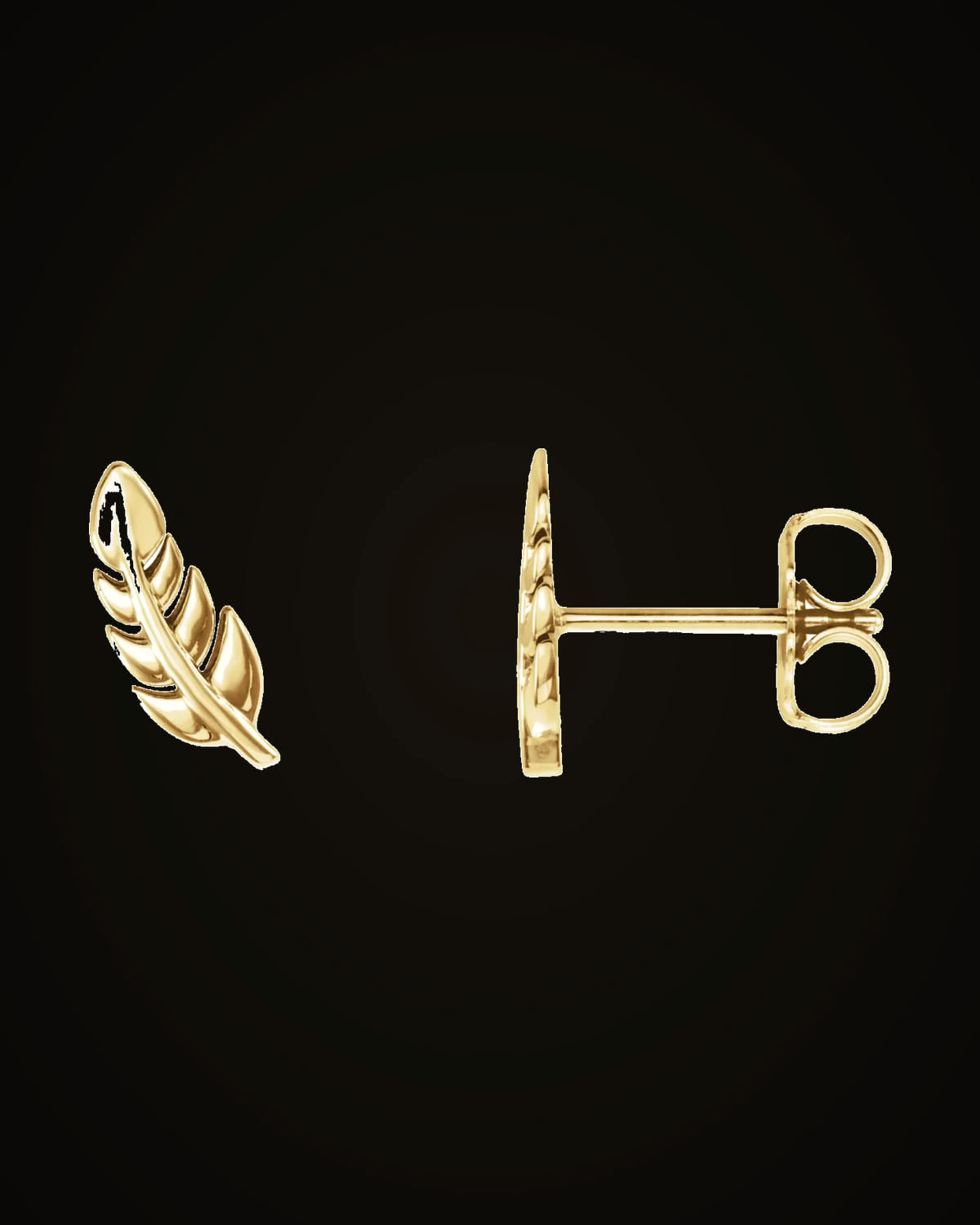 Leaf Earrings — 14K Yellow Gold