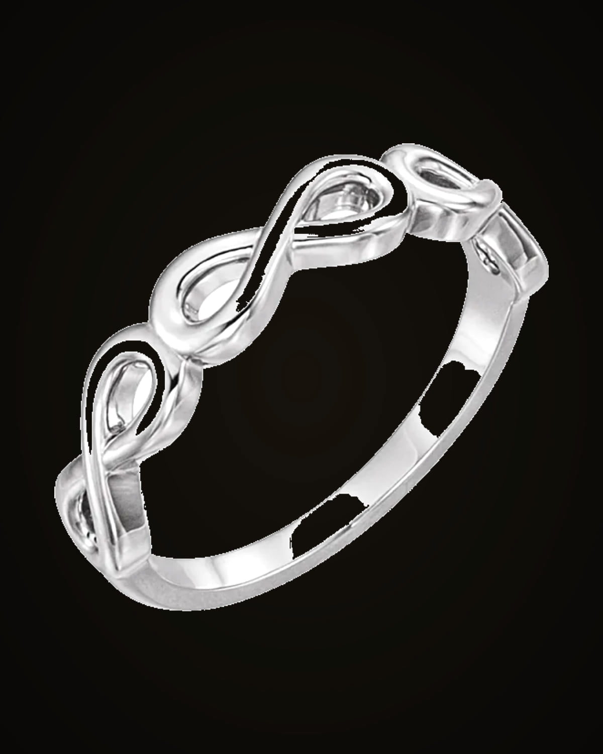 Stackable Infinity-Inspired Ring — Rhodium-Plated on 14K White Gold · 1.51 mm