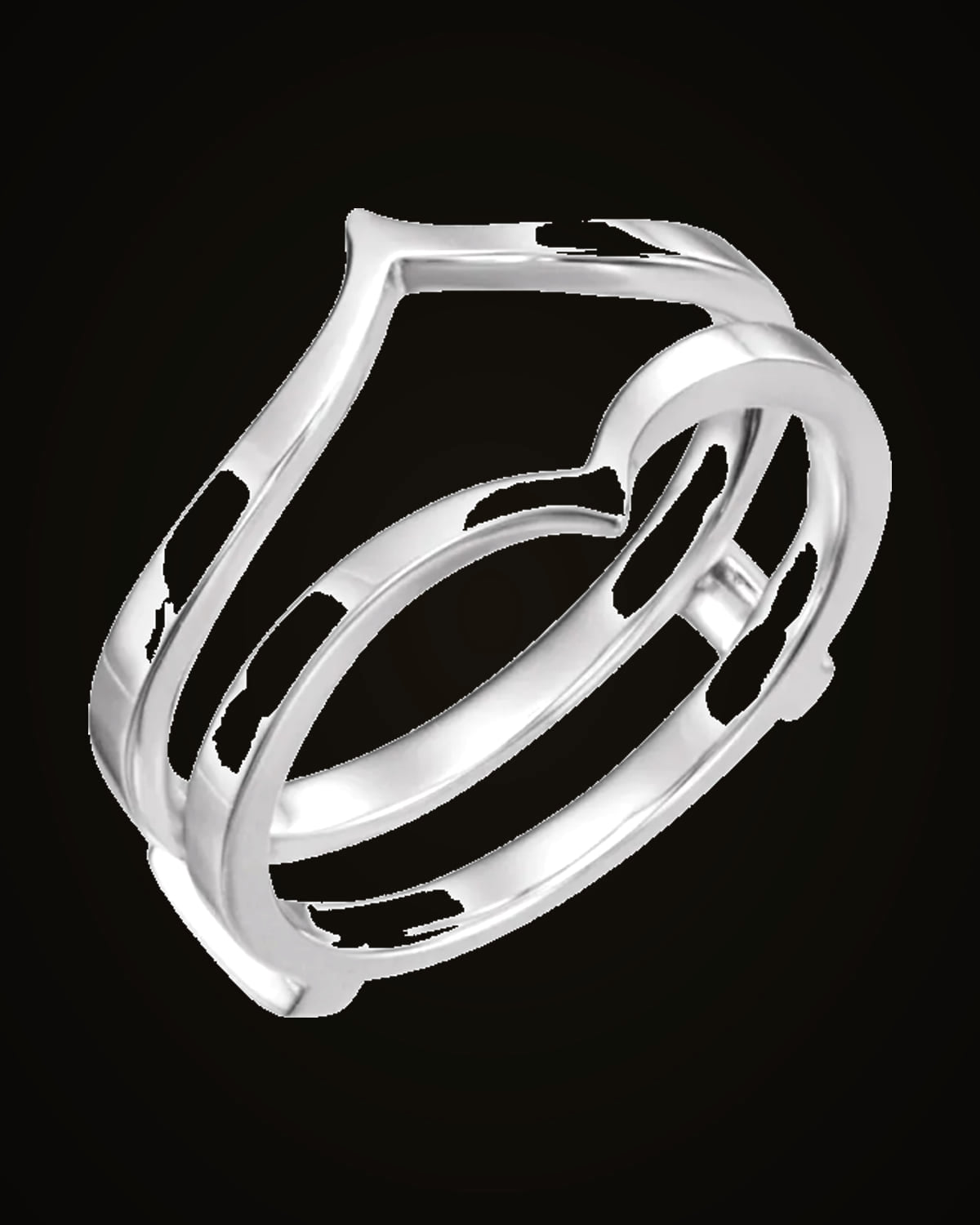 Ring Guard — Rhodium-Plated on 14K White Gold · 6.3 mm