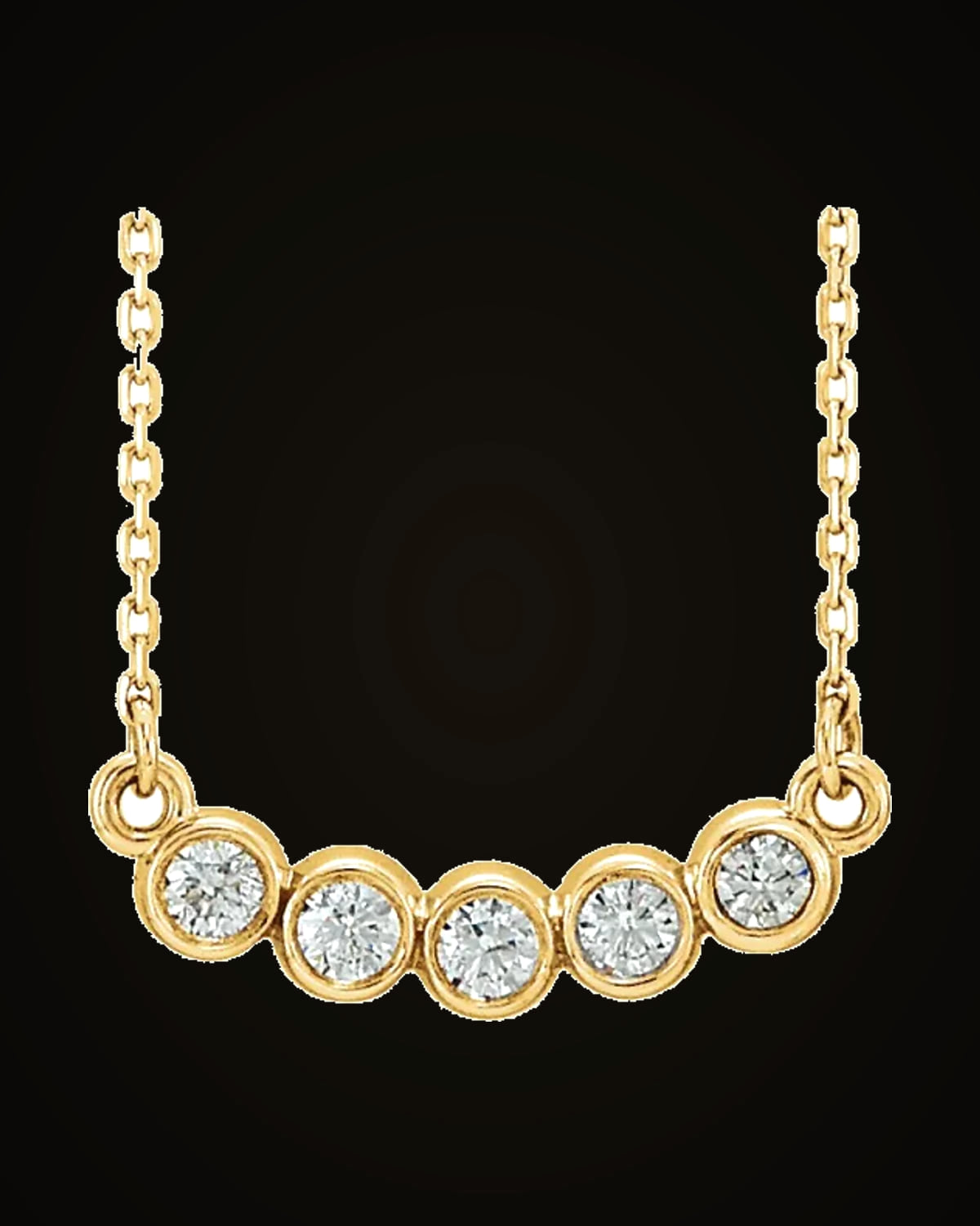 1/3 CTW Lab Grown Diamond Bar Necklace — 14K Yellow Gold · SI1-SI2 · G-H