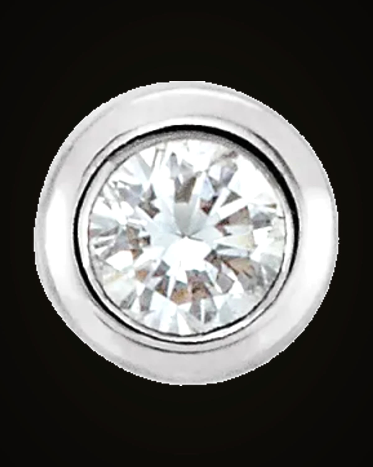 0.02 CTW Natural Diamond Round Micro Bezel Setting — Rhodium-Plated on 14K White Gold · 0.015 CTW · I1 · G-H