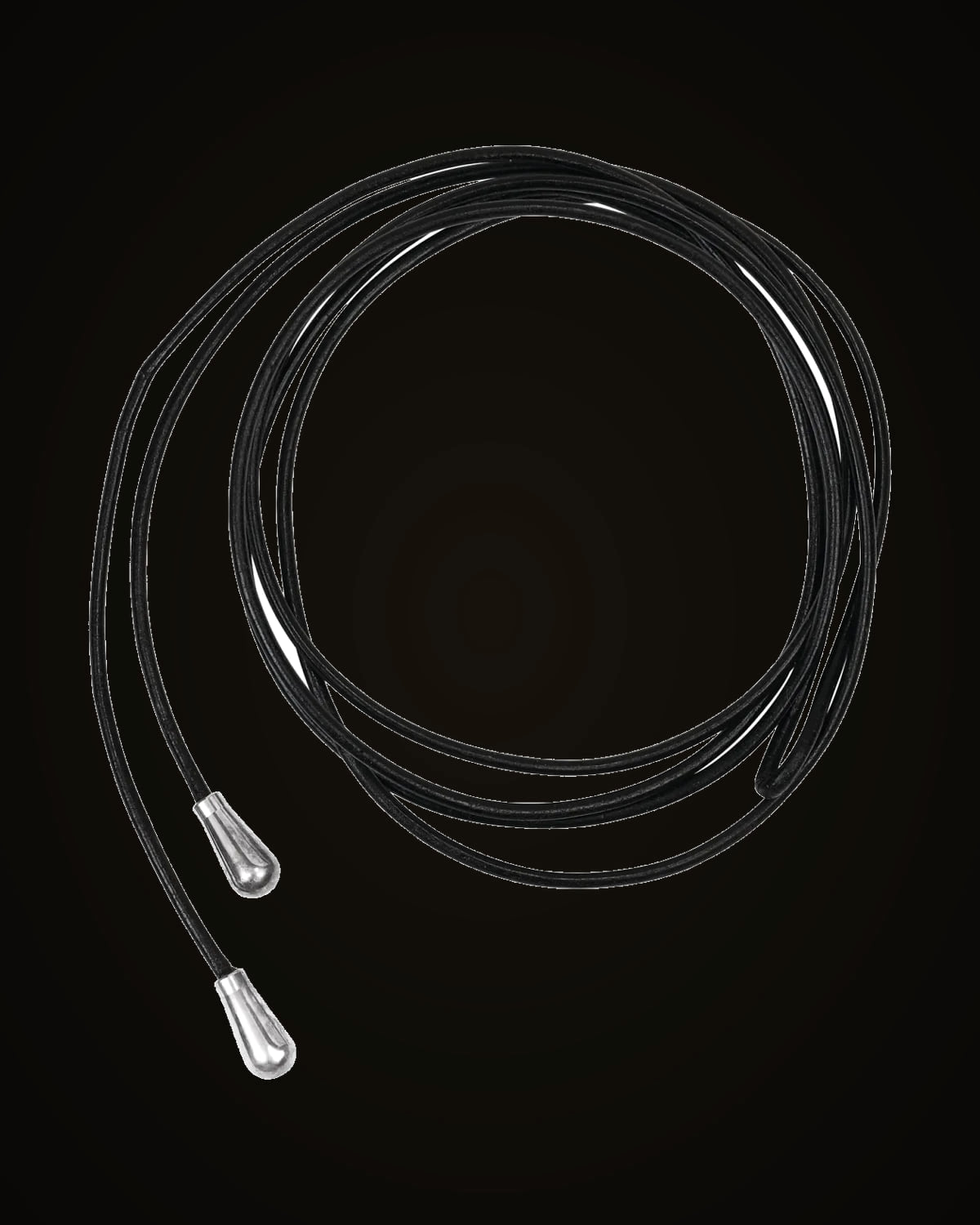 Kera Black Leather Cord — Silver-Plated on Sterling Silver