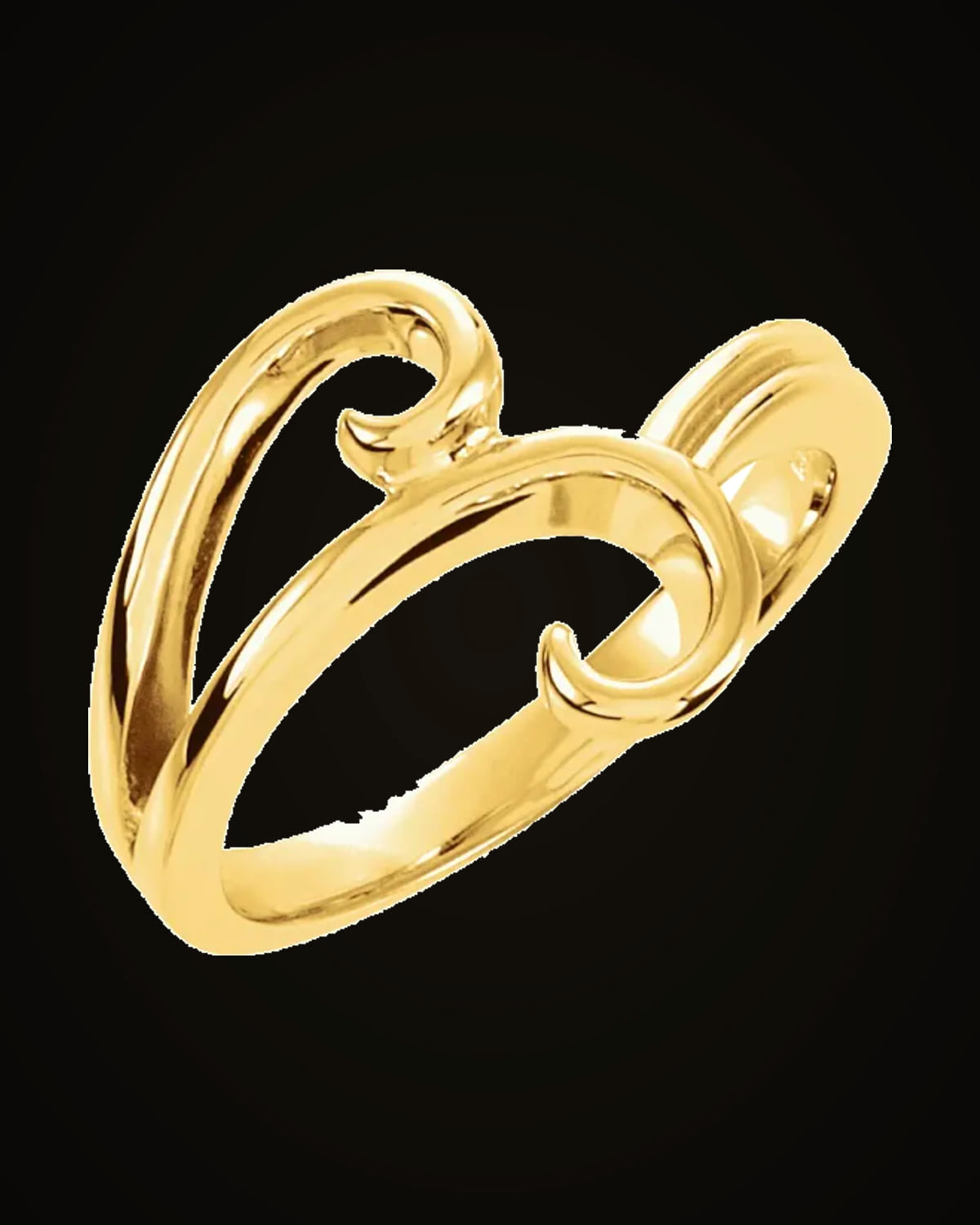 Freeform Ring Remount — 14K Yellow Gold · 12.7 mm