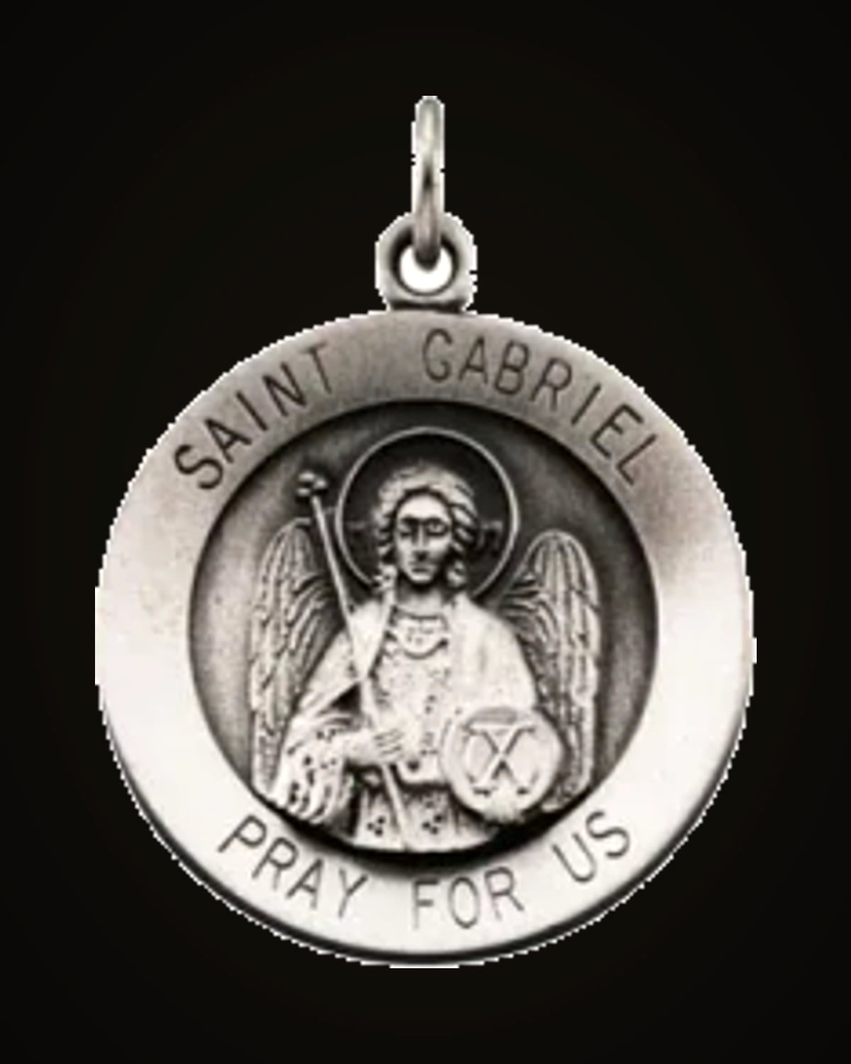 Round St. Gabriel Necklace — Rhodium-Plated on Sterling Silver