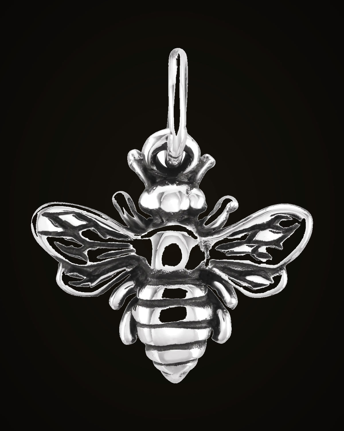 Honey Bee Charm/Pendant — Sterling Silver
