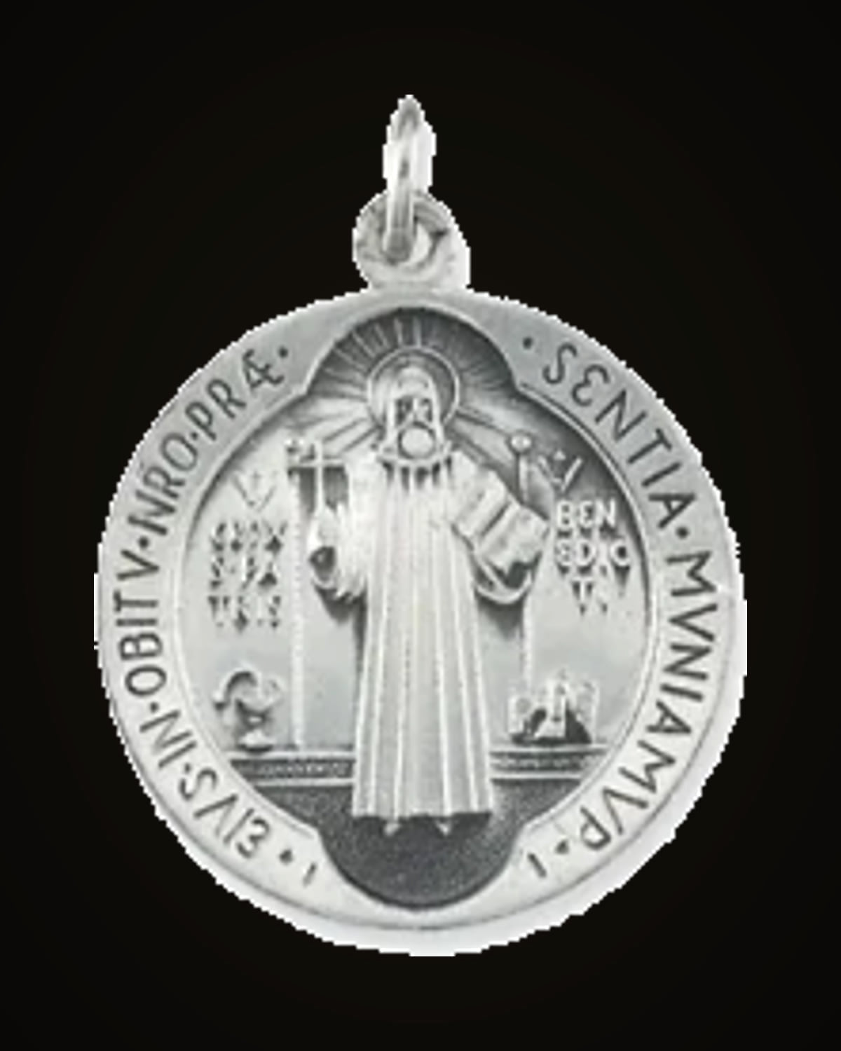 Round St.Benedict Medal — Sterling Silver