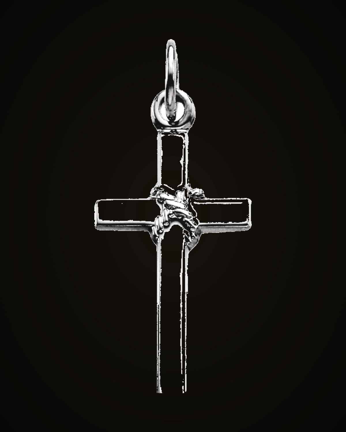 Cross Pendant — Rhodium-Plated on 14K White Gold