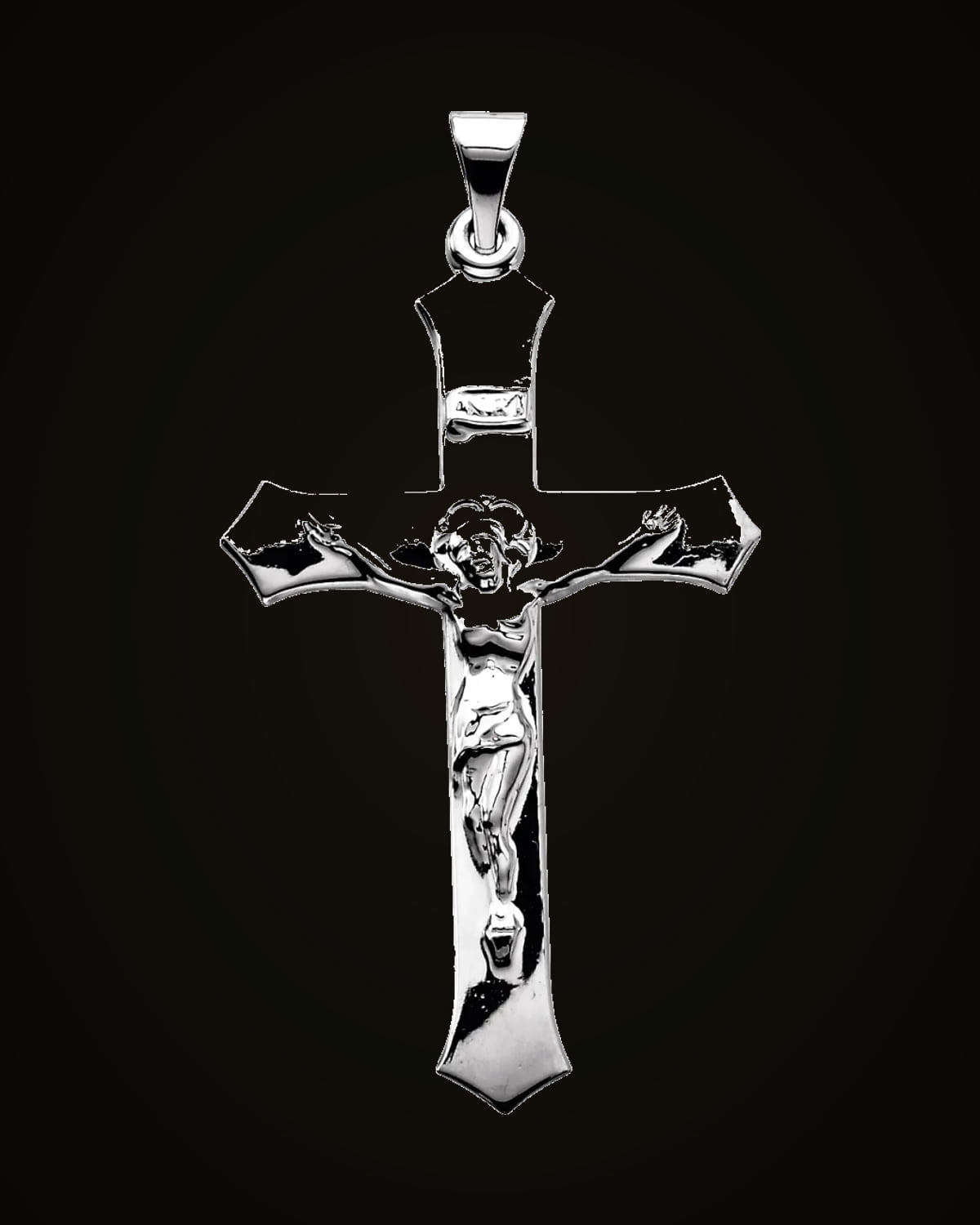 Crucifix Pendant — Sterling Silver