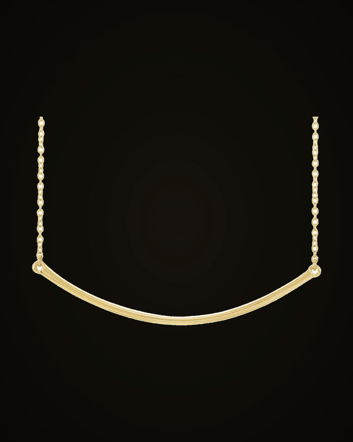 Curved Bar Necklace — 14K Yellow Gold